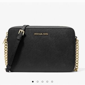 Michael Kors Black Crossbody with Gold Accents
